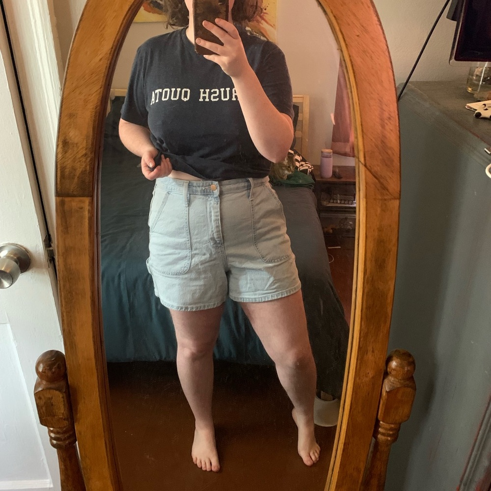 High Waisted Light Jean Shorts